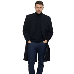 A Keller Christmas Vacation Jonathan Bennett Black Wool Coat A Keller Christmas Vacation Jonathan Bennett Black Wool Coat