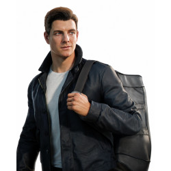 007 First Light Patrick Gibson Black Leather Jacket