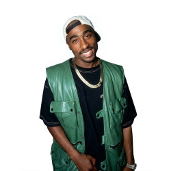 2Pac Green Leather Utility Vest