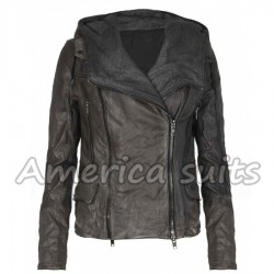 Arthur Newman Emily Blunt Black Leather Jacket