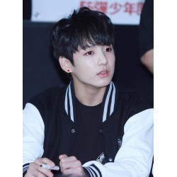 BTS Jungkook Black Loose Baseball Jacket