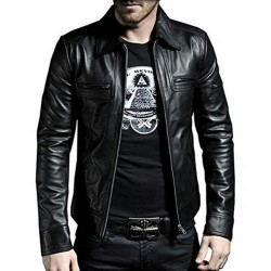 Mens lambskin Zipper Jacket 