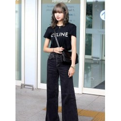 BlackPink Lisa Black Rectangle Leather Handbag