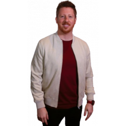 Bolt from the Blue Kevin Michael Martin White Bomber Jacket