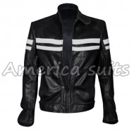 Fight Club Mayhem Black And White Leather Jacket For Men