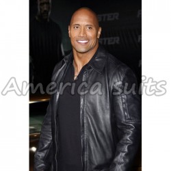 The Rock Dwayne Johnson Black Faster Leather Jacket