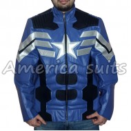 The Avengers Blue and White Leather Jacket