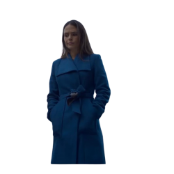 Cellar Door Jordana Brewster Blue Long Coat