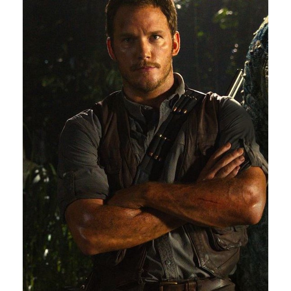 Chris Pratt Jurassic World Dominion Owen Grady Leather Vest