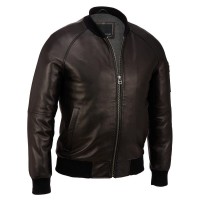 Contemporary Leather Varsity Bomber Jacket