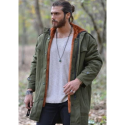 Erkenci Kus Can Yaman Green Cotton Jacket