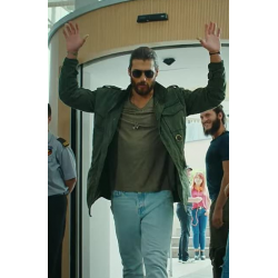 Erkenci Kus Can Yaman Green Wool Jacket