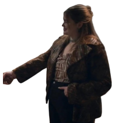 House of Spoils Barbie Ferreira Brown Zebra Coat