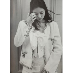 Jennie BlackPink White Tweed Wool Jacket Jennie BlackPink White Tweed Wool Jacket