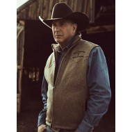 Kevin Costner Yellowstone S03 Brown Vest
