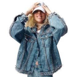 Lady Gaga Studded Denim Jacket