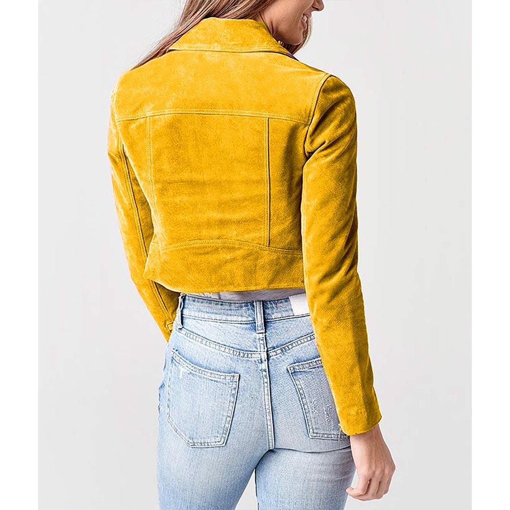 Leah Doz Strays S02 Yellow Suede Jacket | AmericaSuits
