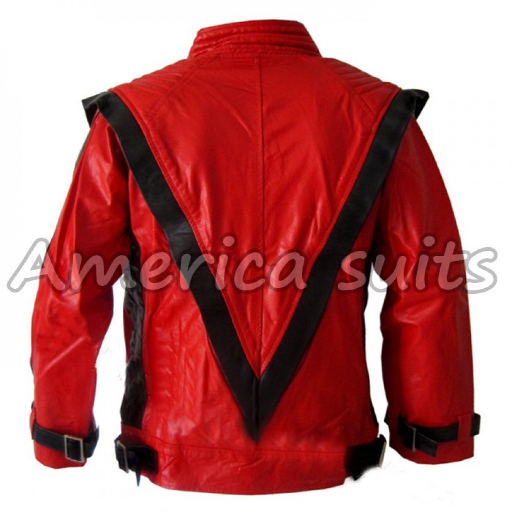Michael Jackson Thriller Style Jacket in Red PU Leather