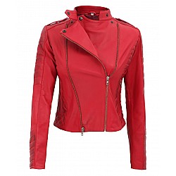 Red Ladies Leather Jacket