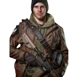 The Division Tom Clancy's Brown Leather Jacket The Division Tom Clancy's Brown Leather Jacket