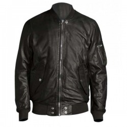 Vin Diesel Black Leather Bomber Jacket