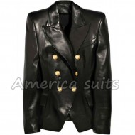 Womens Double Breasted Black Jacket