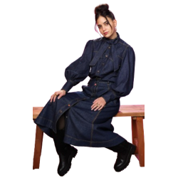 Your Monster 2024 Melissa Barrera Denim Long Coat