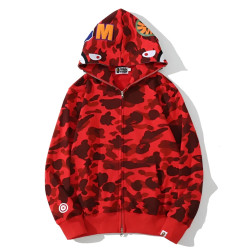 A Bathing Ape BAPE Shark Red Camo Hoodie