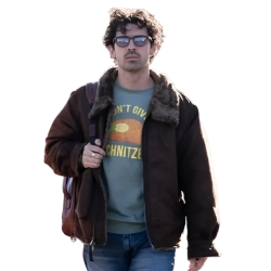 A Very Jonas Christmas Joe Jonas Brown Leather Jacket