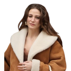 Aile The Family S2 Devin Akin Brown Shearling Jacket