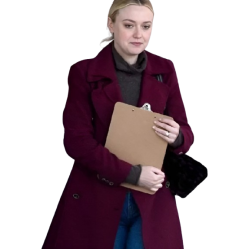 All Her Fault Dakota Fanning Maroon Wool Coat All Her Fault Dakota Fanning Maroon Wool Coat