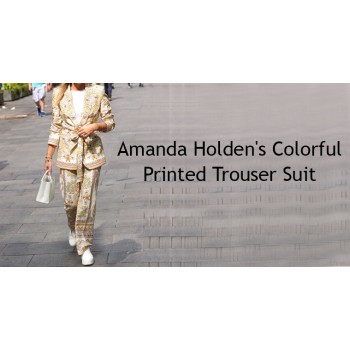 Amanda Holden's Colorful Printed Trouser Suit: A Stylish Statement