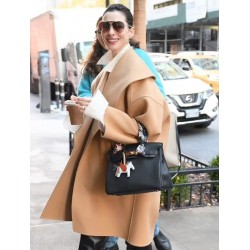 Anne Hathaway Camel Colored Coat