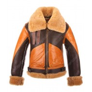 Aviator Leather Jacket With Fur