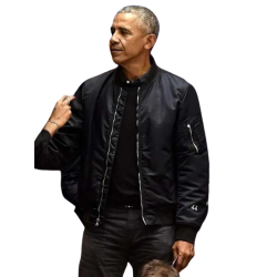 Barack Obama 44 Black Bomber Jacket