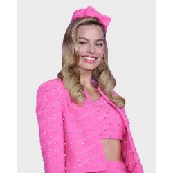 Barbie 2023 Margot Robbie Pink Jacket