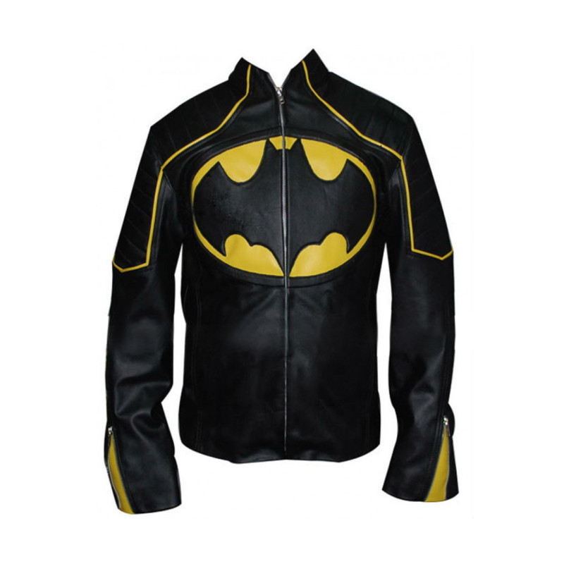 Batman Black And yellow Motorbike Leather jacket