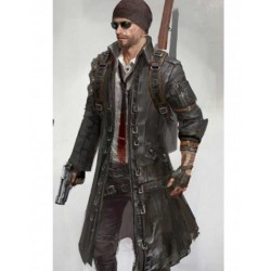 Battlegrounds Player unknown Black leather Trench coat