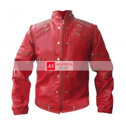 Beat It Michael Jackson Red Leather Jacket