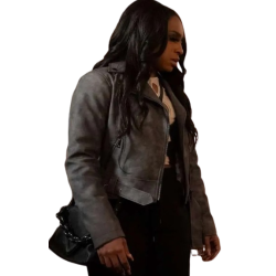 Beauty in Black Kimmie Gray Leather Jacket