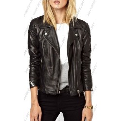 Best Fitted Women Black Leather Jacket