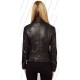 Best Fitted Black Women Leather Jacket Back