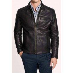 Black Leather Moto Jacket Men