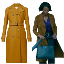 Brilliant Minds Carol Pierce Mustard Trench Coat