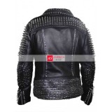 Britney Spears Studded Black Leather Jacket | americasuits.com