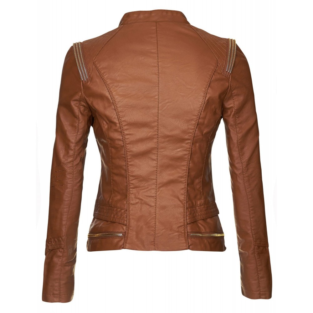Brown bomber jacket for women | America Suits