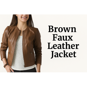 Brown Faux Leather Jacket Top Stylish Picks for Women