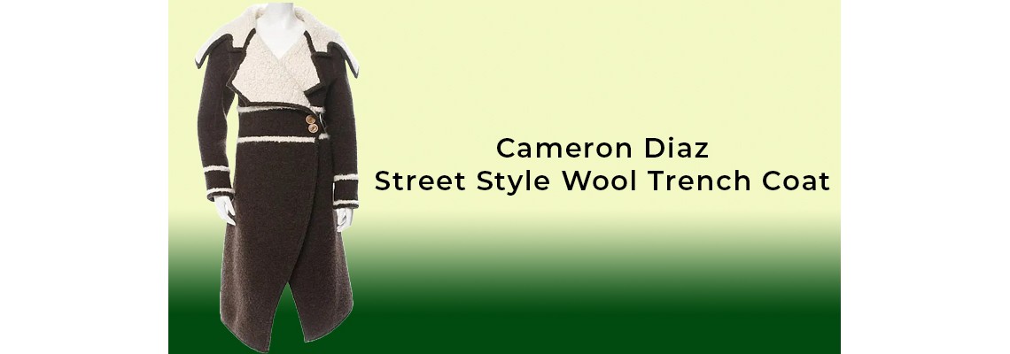 Cameron Diaz Street Style Wool Trench Coat Embracing Amanda's Winter Elegance