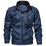 Casual Moto Racer Distressed Leather Jacket