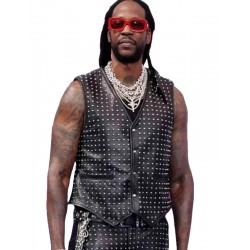 Chainz Black Leather Vest